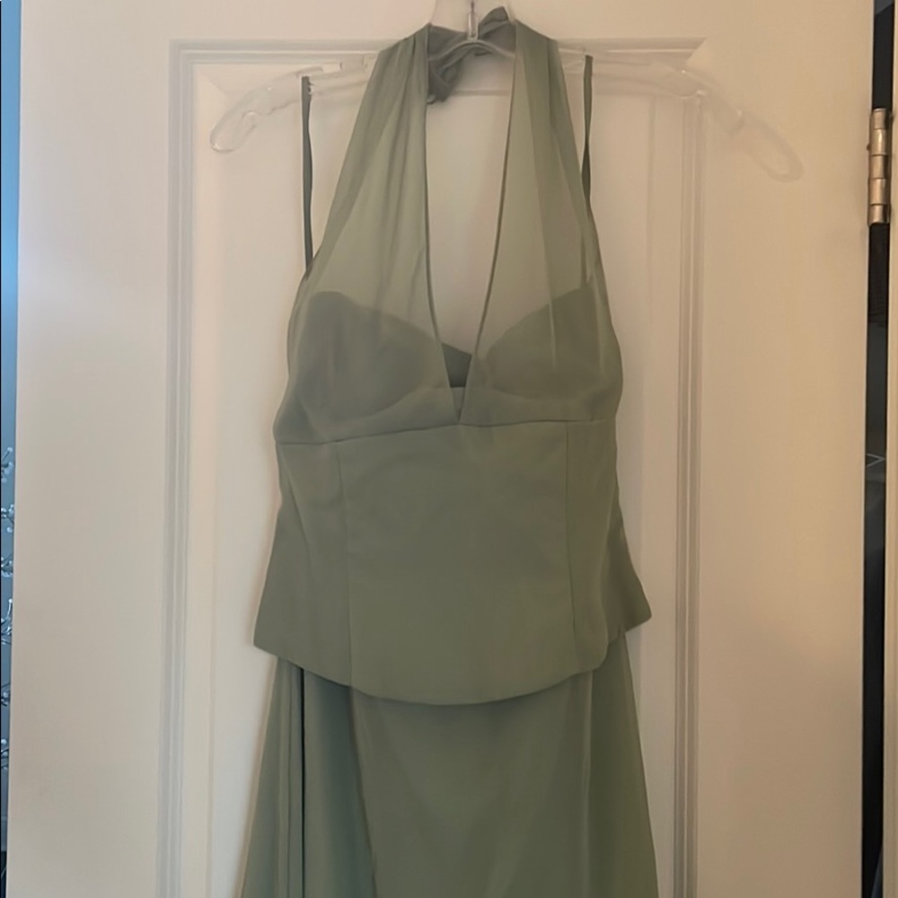 Sage green flowy dress